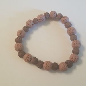 Mauve & Plum Dyed Lava Bracelet 7" Womens Expansion bracelet Custom made